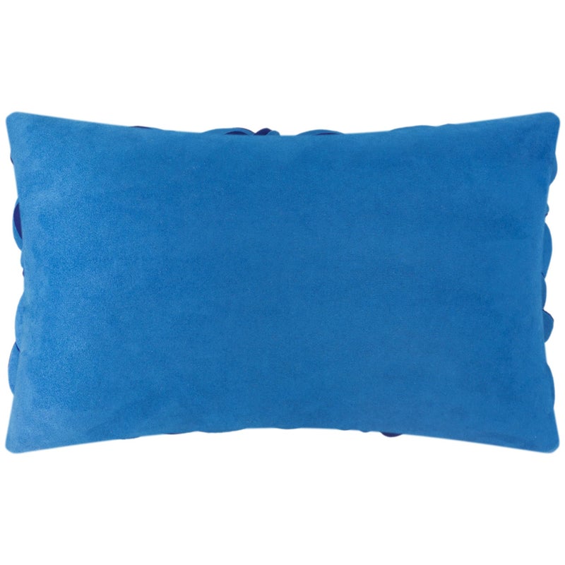 KINGROSE 3D Floral Decorative Throw Pillow Cover Handmade Soft Pillow Case Sham Solid Cushion Cover for Bedroom Home Decor Sofa 12 x 20 Inches Solid Suede Blue - Image 4